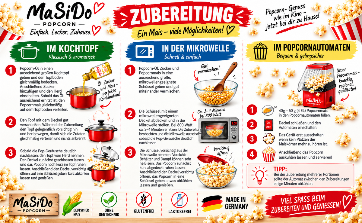 MaSiDo Popcorn-Öl mit Butteraroma 750 ml